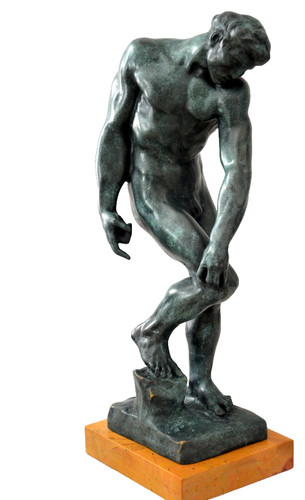 Bronze figur adam mit - figur,