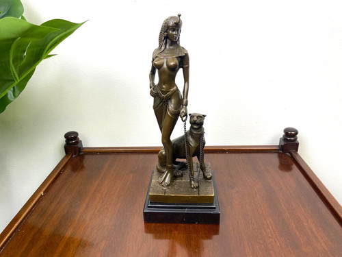 Bronze skulptur cleopatra mit - skulptur,