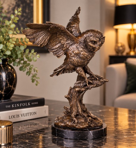 Bronze skulptur eule auf - eule,