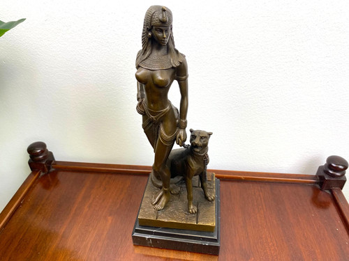 Bronze skulptur cleopatra mit - skulptur,