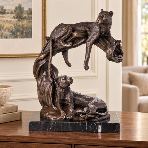 Bronze skulptur leoparden auf - leoparden,