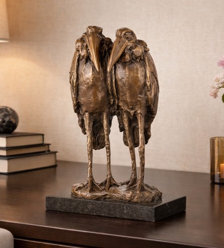 Bronze skulptur vogelpaar - skulptur,