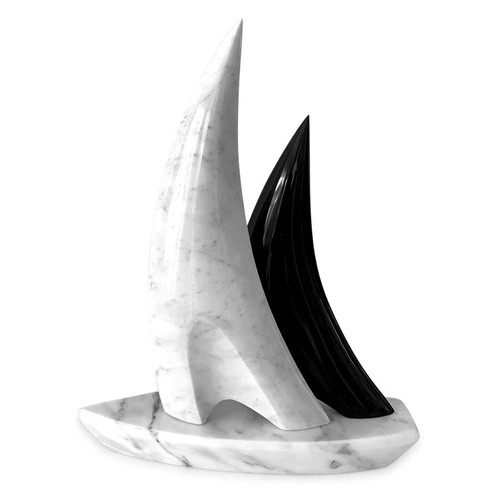 Barca mit segeln aus marmor - mit,